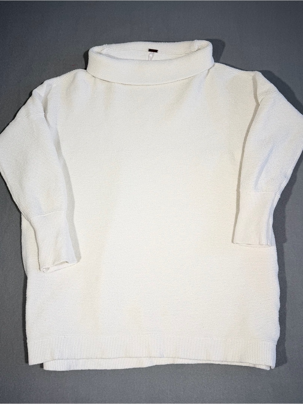 Free People Ottoman Slouchy Tunic Sweater Women’s M Ivory Cream Ribbed